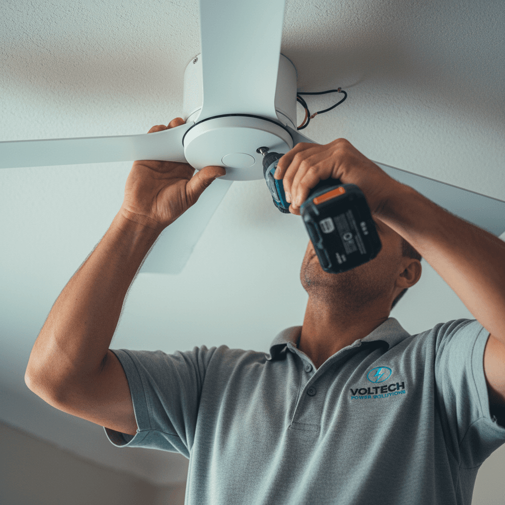 Voltech Power Solutions performing ceiling fans on a Brisbane home