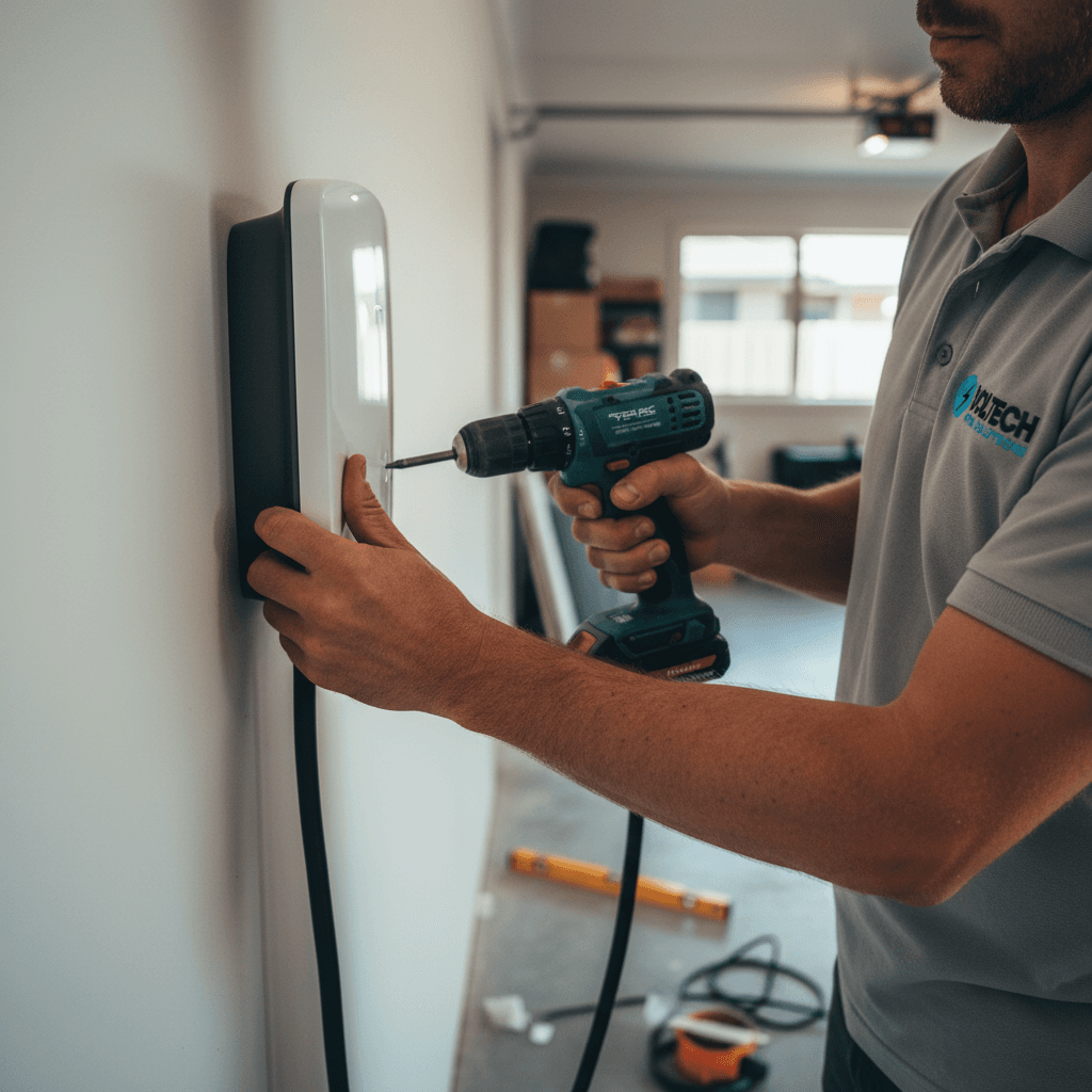 Voltech Power Solutions performing ev charging on a Brisbane home