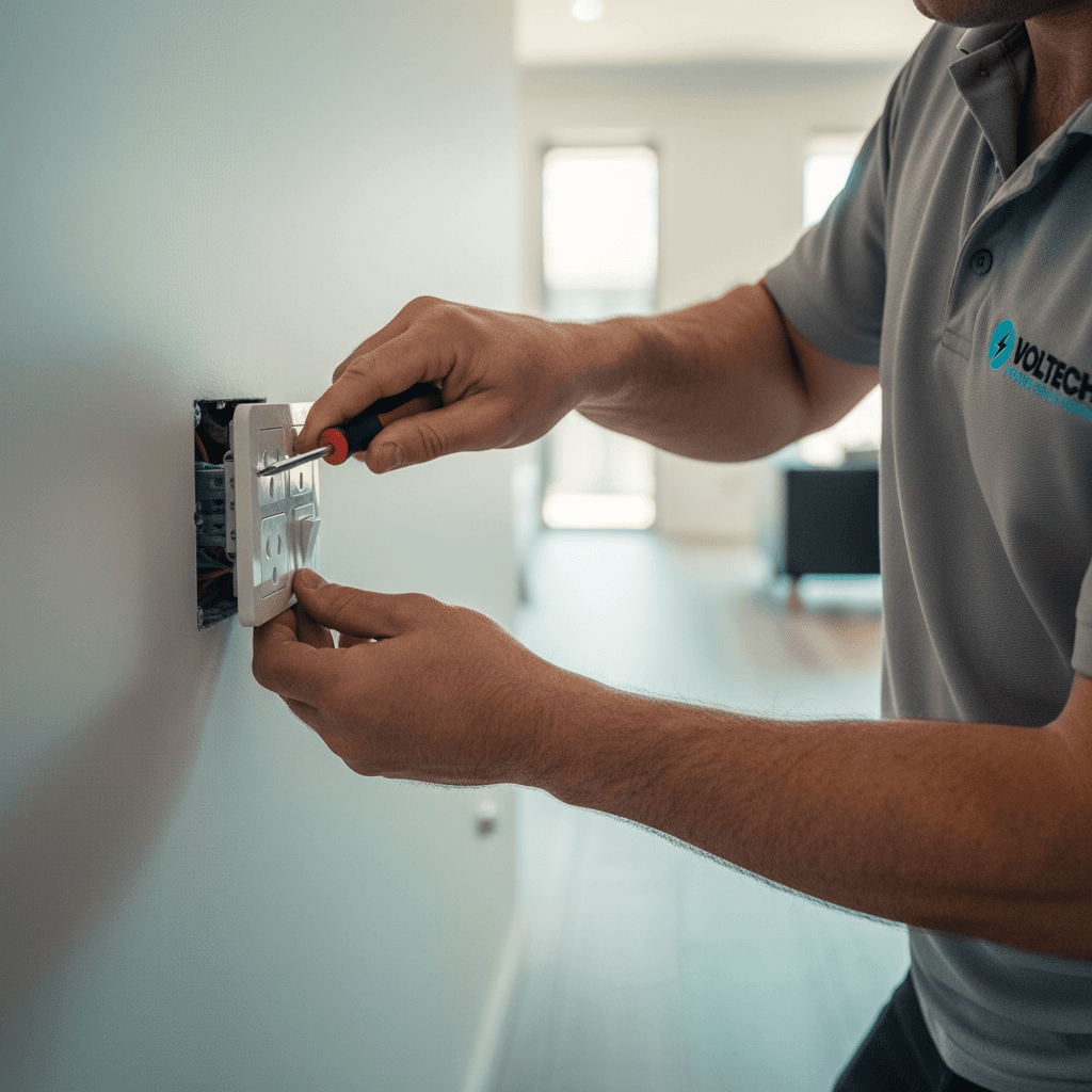 Voltech Power Solutions performing powerpoints on a Brisbane home
