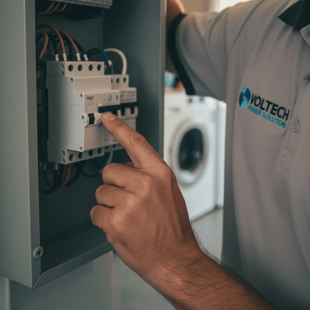 Voltech Power Solutions performing safety switches on a Brisbane home